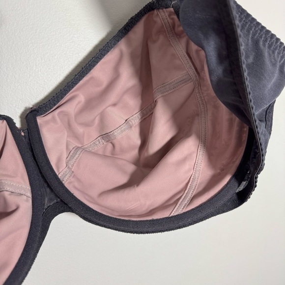 Rosa Faia Fleur Underwire Bra 44E Grey Pink Lace Overlay Anita Lingerie EUC - Picture 9 of 12